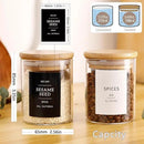 12 Pcs Glass Spice Jars With 296 Spice Labels Preprinted of White and Black Color- 6oz Thicken(2.4mm) Spice Containers With Bamboo Airtight Lids - Empty Small Herb Seasoning Jars by CozyNest Decor
