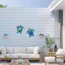 LIFFY Metal Turtle Wall Art Decor Ocean Wall Hanging Coastal Wall Sculptures Beach Theme Wall Decoration for Indoor Outdoor Bathroom Beach Garden Pool (10", 2 pcs) by GreenHaven Gardens