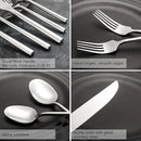 Hand Forged Stainless Steel Flatware Set Silverware Set Cutlery Set Hexagon Handle 5 Pieces Service for 1 by CozyNest Decor