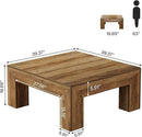 Tribesigns 39.4-Inch Square Coffee Table for Living Room, Farmhouse All MDF Accent Center Cocktail Table with Sturdy Wooden Legs, Easy Assembly, Rustic Brown by CozyNest Decor