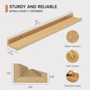 Fun Memories Picture Ledge Shelf, 24 Inch Floating Shelves Set of 2, Nursery Book Shelves for Toys Storage, Kids Bookshelf Wall Mounted for Wall Decor Books Photo Frames, Oak by TinyTreasures Baby Boutique