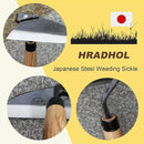 Japanese Weeding Sickle Hand Sickle，Hoe Gardening Tools for Weeding and Cultivating Weed Remover Tool High-Carbon Steel with Hard Solid Wood Handle Very Sharp (Wooden Handle) by GreenHaven Gardens