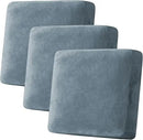 H.VERSAILTEX Velvet Stretch Couch Cushion Cover Plush Cushion Slipcover for Chair Loveseat Sofa Cushion Furniture Protector Seat Cushion Sofa Cover (3 Piece XL Sofa Cushion Covers, Stone Blue) by CozyNest Decor