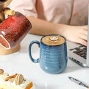 Hasense Coffee Mugs Set of 4, 12 Oz Stoneware Coffee Cups with Large Handle, Colorful Rustic Mug Set for Coffee, Tea, Coco, Latte, Dishwasher and Microwave Safe by CozyNest Decor