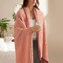 PHF 100% Cotton Waffle Weave Throw Blanket, Soft Lightweight Breathable Cozy Summer Throws for Couch Bed Sofa, Luxury Aesthetic Woven Blanket for Home Decor & Office, 50"x60", Canyon Clay by CozyNest Decor