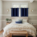 MIULEE Short Curtains for Windows - Navy Blue Blackout Half Window Curtains Thermal Insulated Privacy Drapes for Kitchen Bedroom Bathroom Grommet Top Small Basement Tiers W40 x L36 Inch 2 Panels by TinyTreasures Baby Boutique