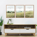KAIRNE Scripture Christian Canvas Wall Art,Bible Verse Prints Set of 3(16”X24”),Modern Scripture Floral Wall Decor,Framed Green Countryside Field Paintings for Living Room Bedroom Ding Room Decor by CozyNest Decor