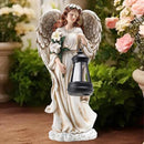 Solar Angel Outdoor Decor Garden Statues – 13.2 inches Angel Figurines Outdoor Sculptures with Solar Lantern for Outside Yard Art Patio Balcony Front Lawn Ornaments Gifts for Mom Grandma Women by GreenHaven Gardens