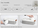 StorageWorks Narrow Storage Bins, Small Basket for Closet and Shelves, Fabric Organizer with Handles, Toilet Paper Storage, Grey and White, 2-Pack by CozyNest Decor