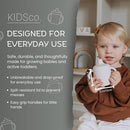 Silicone Sippy Cups with Easy Grip Tranition Handles and a Soft Spout. A Non Toxic No Spill Unbreakable Training Cup. 150ml/5oz |2-PACK Pink and Grey Mist| by TinyTreasures Baby Boutique