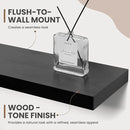 48 Inch Floating Shelves, 8 Inch Deep Floating Shelves for Wall, Hanging Shelf with Invisible Brackets, Deep Shelves for Bathroom, Bedroom, Living Room, Black, Set of 1 by CozyNest Decor