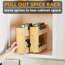 SpaceAid Bamboo Pull Out Spice Rack Organizer for Cabinet, Heavy Duty Slide Out Seasoning Kitchen Pantry Sliding Vertical Organization, 7.3" Wide, 2 Drawers(3" Wide), 2-Tier, Natural by CozyNest Decor