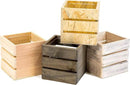 Wood Planter Box with Wine Crate Styled, 5 Inch Square, Whitewash, Plastic Liner, Garden Centerpiece Display, Wedding Flowers Holder, Home and Venue Decor (5x5 Wine Crate Set of 4, Whitewash) by GreenHaven Gardens