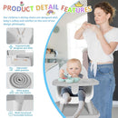 6 in 1 Baby High Chair for Babies and Toddlers, Booster Seat, Kids Learning Table & Chair (Grey) by TinyTreasures Baby Boutique