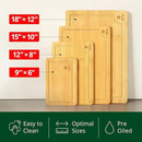 ROYAL CRAFT WOOD Wooden Cutting Boards for Kitchen Meal Prep & Cutting - Bamboo Wood Cutting Board Set with Deep Juice Groove Side Handles - Charcuterie & Chopping Butcher Block for Meat (4 Pcs) by CozyNest Decor