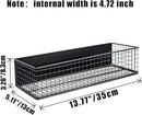 Magnetic Basket, Magnetic Shelf for Fridge,Magnetic Spice Rack Wire Mesh Magnetic organizer Holder Accessories for Office Kitchen Classroom Storage, Black-High, 13.77" x 5.11" x3.26" by CozyNest Decor