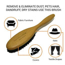 Valentino Garemi Cleaning Brush | Cloths, Fabric Furniture, Textile Drapes, Covers, Hats | Remove & Eliminate Dust, Pets Hair, Dandruff, Dry Stains | Made in Germany by CozyNest Decor