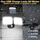 Rechargeable Battery Powered Motion Sensor Outdoor Lights 3 Months Endurance, 3000LM LED Flood Light Outdoor Supports Solar & USB Charging for Garage Yard Entryways Patio Garden by GreenHaven Gardens