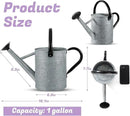 1 Gallon Watering Can for Plants, Watering Cans for Indoor&Outdoor Gardening, Galvanized Steel Watering Pot with Removable Spout, Metal Water Can with Ergonomic Movable Handle(Rustic Silver) by GreenHaven Gardens