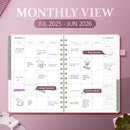 Planner 2025-2026 Weekly and Monthly, July 2025 - June 2026, Hardcover Spiral Bound with Tabs, Inner Pocket, A5 (6.3"x8.5") - Ideal for Teachers, Students & Professionals, Pink by TinyTreasures Baby Boutique