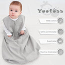 Yoofoss Baby Sleep Sack 12-18 Months 100% Organic Cotton 0.5 TOG Baby Sleeping Bag 2-Way Zipper Toddler Wearable Blankets 3 Pack Breathable Lightweight (Large) by TinyTreasures Baby Boutique