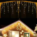 YASENN 300Led Icicle Style String Lights 29.5FT,Update Connectable 8 Lighting Modes with Timer Icicle Lights for Home Garden Outdoor Indoor Eave Decor (Warm White LED White Cable) by GreenHaven Gardens