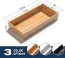 Silverware Tray for Drawer, Stackable Kitchen Bamboo Drawer Organizer 12" x 6" x 2" Set of 2 by CozyNest Decor