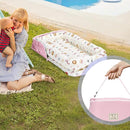 Baby Lounger for Newborn Portable Bag,Baby Nest Play Gym mat with Strap,Newborn Lounger Adjustable Size & Inner Zipper Lengthen Space to 24 Months(Pink Polka Dots) by TinyTreasures Baby Boutique
