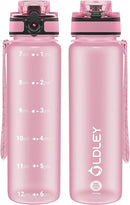 OLDLEY 32 oz Water Bottle, Motivational Water Bottle with Time Marker, Sports Water Bottle With Strap, Leakproof & BPA Free Large Water Bottles for School, Gym, Travel, Outdoor, Tritan,Pink by CozyNest Decor