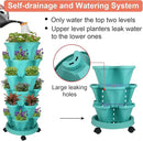 Vertical Planter 6 Tier Stackable Planters Garden Planters Strawberry Herb Flower and Vegetable Planter Indoor Outdoor Gardening Pots with Removable Wheels and Tools by GreenHaven Gardens