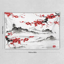 Cherry Blossoms Tapestry, Japanese Fuji Mountain Tapestry, Asian Japanese Wall Tapestry, Nature Landscape Tapestries for Bedroom Living Room Decor 60"x40" by CozyNest Decor