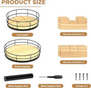 Snack Organizer - Versatile Snack Storage 2 Tier Lazy Susan with Convenient Grab-and-Go Design, Wood and Metal Snack Holder for Home, Office, Breakroom, 12.13" L x 12.13" W x 12.56" H by CozyNest Decor