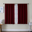 Simplebrand Ava Burgundy Short Blackout Curtains for Bedroom 45 Inches Long 2 Panels Set, Solid Thermal Insulated, Energy Saving Window Treatment Curtains Blackout Drapes, W40 x L45 Inch, Burgundy by TinyTreasures Baby Boutique