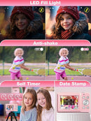 Digital Camera,FHD 1080P Kids Camera 44MP Point and Shoot Digital Cameras with 32GB Card,16X Zoom,Anti-Shake,Date Stamp,Compact Small Cameras Photography for Kids Student Teen Girl Boy(Pink) by TinyTreasures Baby Boutique