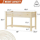 GHWIE Raised Garden Bed with Shelf,Elevated Wooden Planter Box with Legs,Garden Planter for Backyard, Patio, Balcony,200lb Capacity - Natural by GreenHaven Gardens
