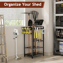 Garden Garage Tool Organizer Yard Tool Organizer for Garage with 4 Hooks, Heavy duty Steel Garden Tool Rack Holds up to 48 Long Handled Yard tools for Storage by GreenHaven Gardens