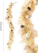 MISSPIN 6FT Boho Fall Garland, Fall Decor Autumn Maples Leaf Garland for Autumn Decor Hanging Vine for Halloween Thanksgiving Home Wedding Fireplace Party Christmas(Beige) by CozyNest Decor