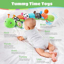 Baby Toys 6-12 Months Music Caterpillar Infant Toys Stuffed Animals 0-3-6 Months Tummy Time Teething Sensory Toys with Mirror Rattle&Pull String for Boys Girls Birthday Gifts|Grass Green,Leafy by TinyTreasures Baby Boutique