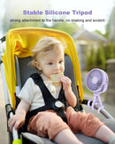 Stroller Fan Clip on for Baby, 4000mAh Rechargeable Battery Operated, Flexible Tripod, 3 Wind Speed, 360° Rotatable, Small Portable Fan for Car Seat Crib Backseat Beach Travel Camping, Purple by TinyTreasures Baby Boutique