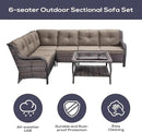 Outdoor Furniture Sectional Sofa L Shaped Couch - Patio Wicker Set with Coffee Table, 3 Piece Rattan Patio Conversation Sets with Gray Cushion for Deck Backyard Sunroom by GreenHaven Gardens