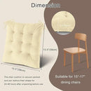 OVOV Chair Cushions for Dining Chairs Set of 6 Tufted Indoor Chair Pads with Ties Soft Square Seat Cushions for Kitchen Chairs 15.5"x15.5",White by CozyNest Decor