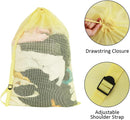 Mesh Laundry Bags with Adjustable Shoulder Strap, 24" x 36" Heavy Duty Nylon, Drawstring Closure, 3-Pack, Mixed Colors by TinyTreasures Baby Boutique