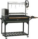 Backyard Discovery Argentine Santa Maria Wood Fire & Charcoal BBQ Grill with Brasero, Adjustable Grill Grates, Fire Bricks, Heavy-Duty Steel, S-Hooks, Acacia Wood Table for Outdoor Gaucho Grilling by GreenHaven Gardens