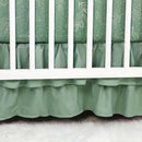 Green Leaf Crib Bedding Set, 4-Piece Baby Boy Bedding Set, Neutral Nursery Bedding Set, Fitted Crib Sheet, Crib Skirt, Baby Quilt, and Diaper Stacker, Sage by TinyTreasures Baby Boutique