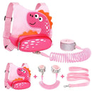 Toddler Leash Harness + Anti Lost Wrist Link, Accmor Cute Dinosaur Kids Harnesses with Leashes,3 in 1 Baby Walking Wristband Child Outdoor Anti-lsot Tether Rope Reins for Chidren Girls (Pink) by TinyTreasures Baby Boutique