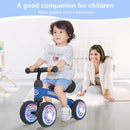 Baby Balance Bike Toys for 12-36 Months Kids Toy Boy and Girls Gifts Toddler Best First Birthday Gift Children Walker No Pedal Infant 4 Wheels Bicycle (Colorful, Blue-Light) by TinyTreasures Baby Boutique