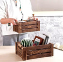 TIMRIS Set of 3 Rustic Wood Nesting Crates, Farmhouse Wooden Storage Container Boxes with Cutout Handles, Decorative Wooden Baskets for Display (Rustic Brown) by CozyNest Decor