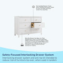 Graco Sasha 6 Drawer Dresser (White) – GREENGUARD Gold Certified, Wood Storage for Nursery or Kids’ Room, Safe Interlocking Drawer System & Easy Assembly with Pre-Installed Tracks by TinyTreasures Baby Boutique