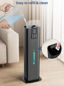 8L Smart Humidifiers for Bedroom Large Room, 2.1Gal Cool Mist Top Fill Diffuser Ambient Light, App & Remote Control, 3 Mist Modes, Quiet Humidifier for Home Office Plant (Black) by TinyTreasures Baby Boutique