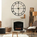 LEIKE 80CM Extra Large Wall Clock - 31" Oversize Modern Black Metal Roman Numeral Nearly Silent Little Ticking Battery Operated Wall Clocks for Living Room, Kitchen,Bedroom Farmhouse Home Decor by CozyNest Decor